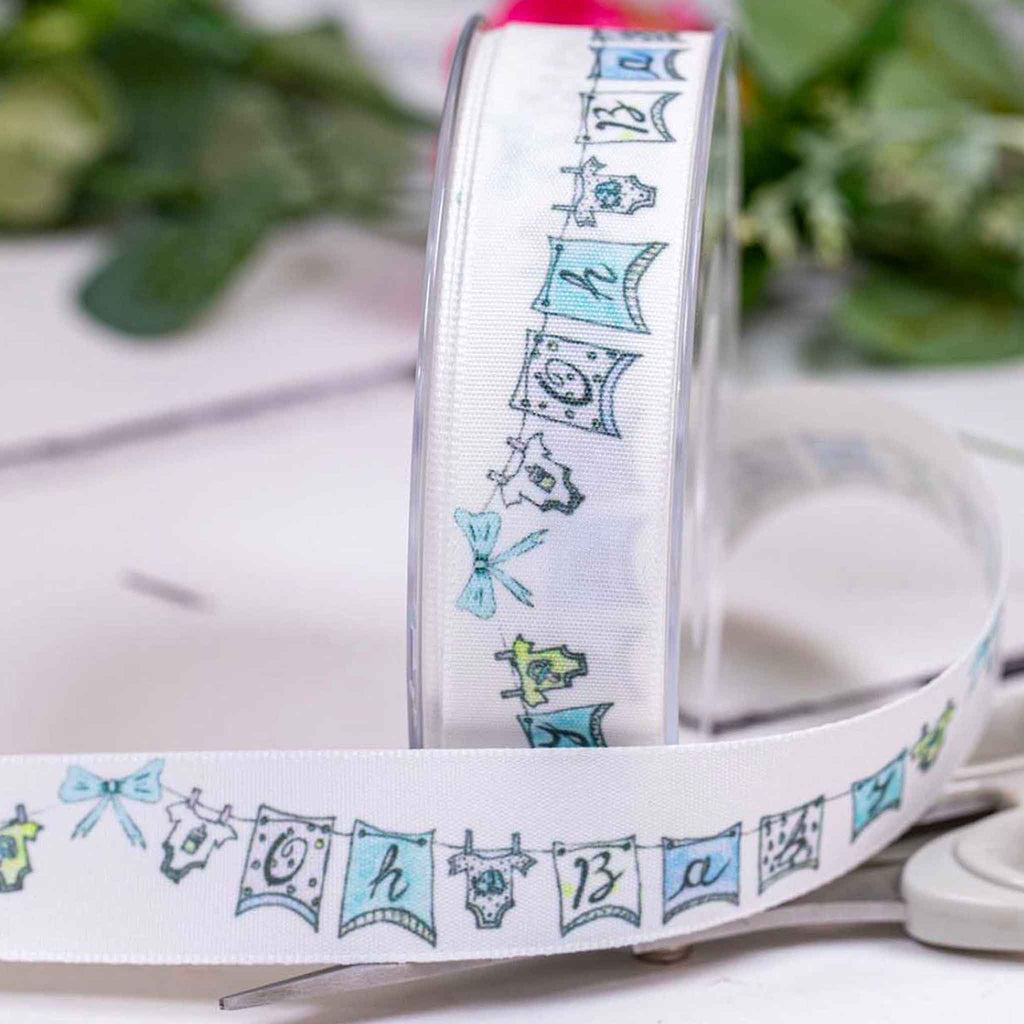 25mm Oh Baby Ribbon - White - Berisfords – Fabric and Ribbon