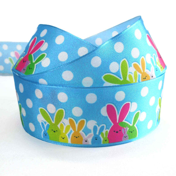 Wired Rabbit Easter Ribbon - Blue - 40mm