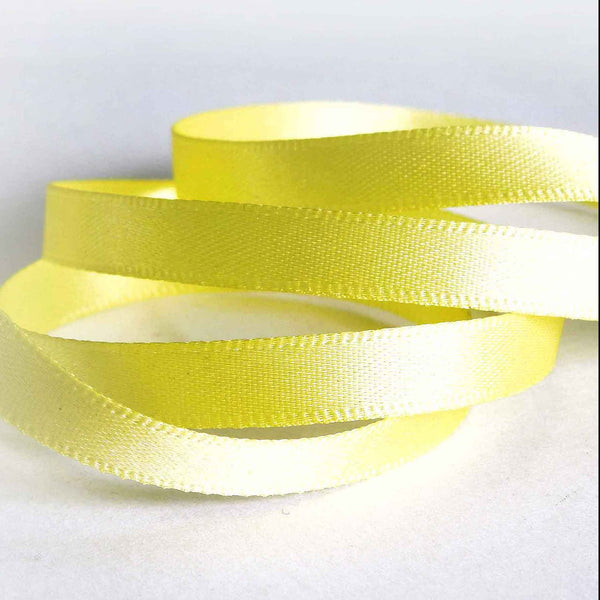 Satin Ribbon - Lemon Yellow 5 - Berisfords - 7mm - 10mm - 50mm