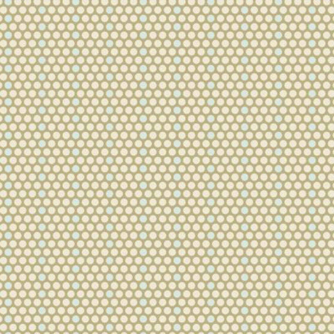 Bluebell Polka Cotton Fabric - Almond - Andover 363 N - Blue Escape by Edyta Sitar