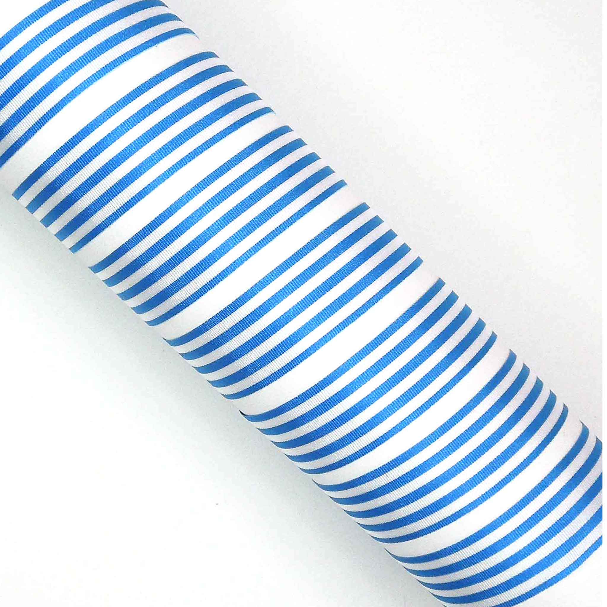 Striped Ribbon - Peacock Blue - Berisfords - 16mm