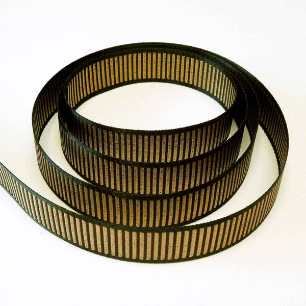 Shine Metallic Grosgrain Ribbon - Black - Berisfords - 15mm