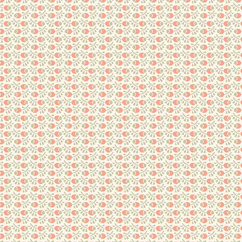 Rosehip Floral Cotton Fabric - Light Orange - Andover Fabrics 707/LO - Fleur Nouveau