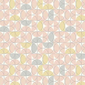 Shell Pink Keyline Cotton Fabric - Andover Fabrics 744/E - Rancho Relaxo