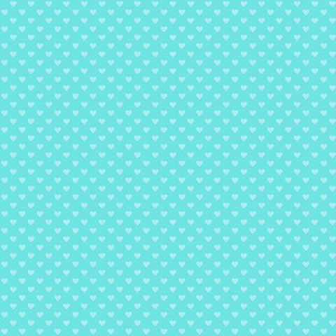 Hearts Cotton Fabric - Turquoise - Andover Fabrics 9149/T