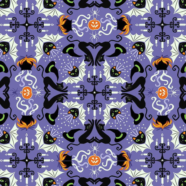 Halloween Glow in the Dark Fat Quarter Bundle - Lewis and Irene - Haunted House Collection