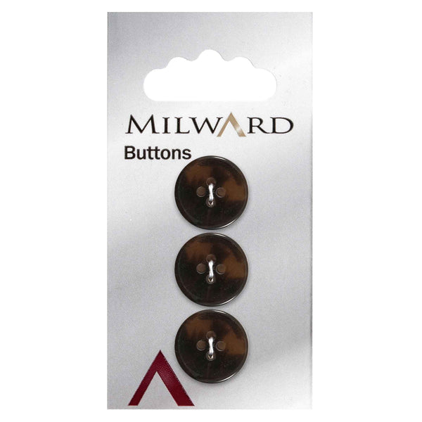 Milward Buttons - Brown - 17mm - Pack of 3 - B801-01114A