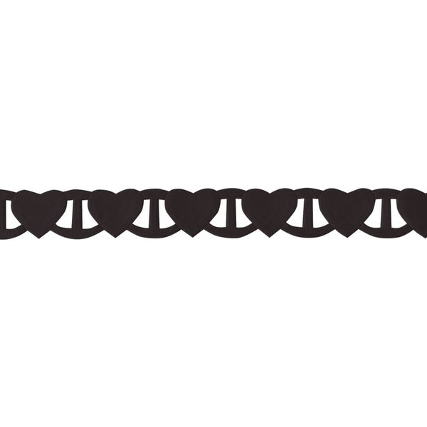 Linking Heart Ribbon - Black - Berisfords - 18mm