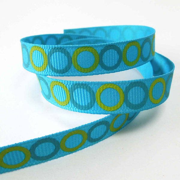 10mm Grosgrain Ribbon Collection - Green - Blue - 4 metres