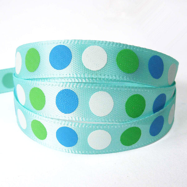 10mm Grosgrain Ribbon Collection - Blue - Green - 4 metres