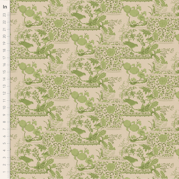 Tilda Vase Collection Cotton Fabric - Green - Chic Escape Collection - Tilda 100444
