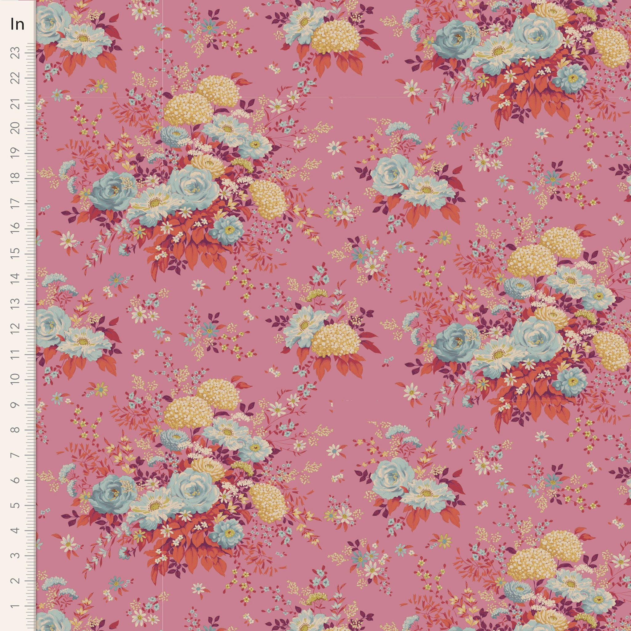 Tilda Wild Garden Cotton Fabric - Pink - Chic Escape Collection - Tilda 100456
