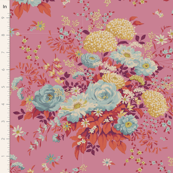Tilda Wild Garden Cotton Fabric - Pink - Chic Escape Collection - Tilda 100456