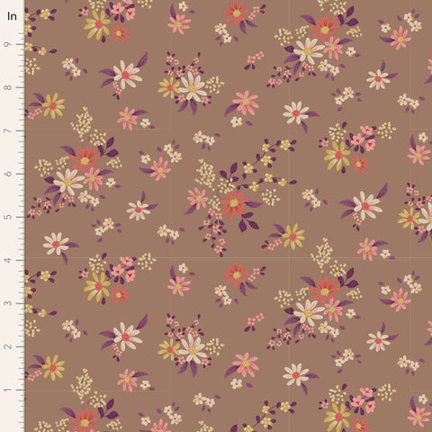 Tilda Daisy Field Cotton Fabric - Taupe - Chic Escape Collection - Tilda 110054