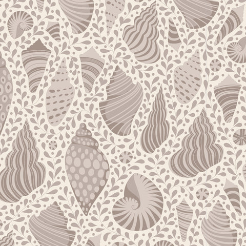 Tilda Beach Shells Grey Cotton Fabric - Cotton Beach Collection, Tilda 110025