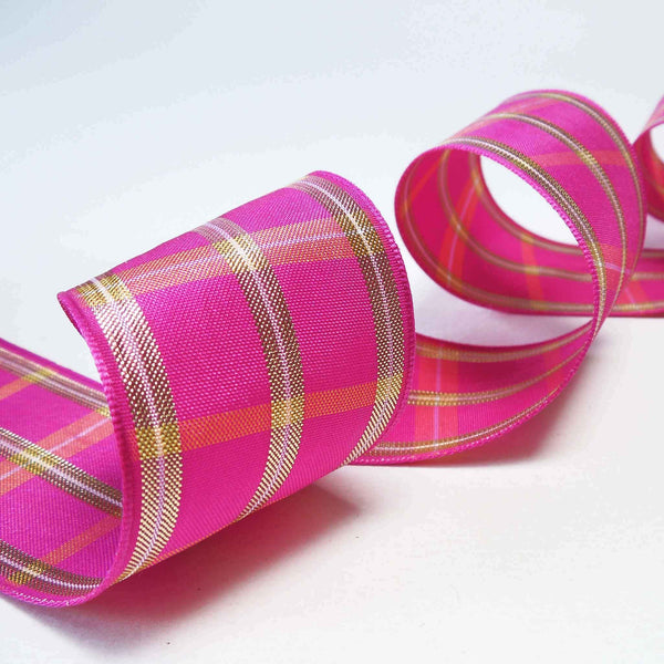 Regal Tartan Ribbon - Fuchsia Pink - Berisfords - 25mm - 40mm