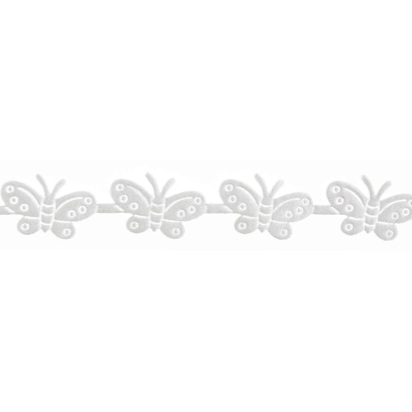 15mm Butterfly Lace Trim - White