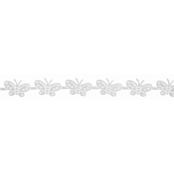 15mm Butterfly Lace Trim - White