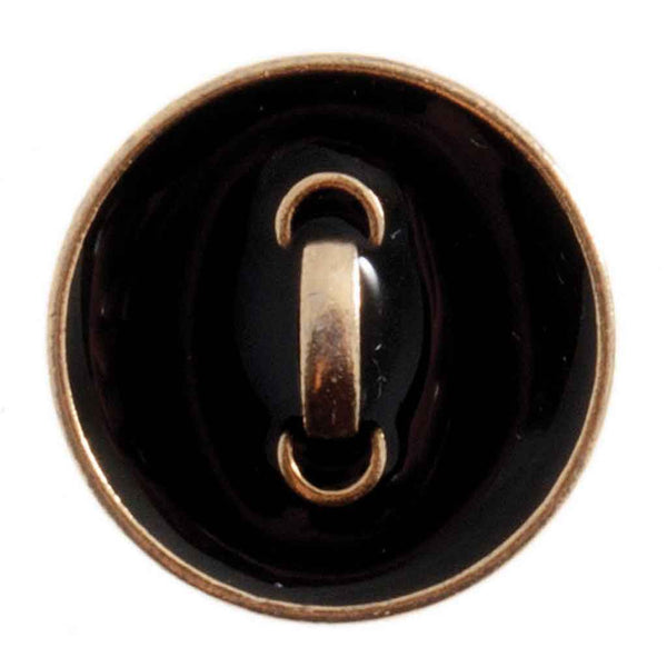 Metal Shank Buttons - Black and Gold - Pack of 4 Buttons - 15mm - 18mm
