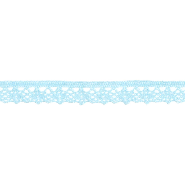 11mm Narrow Crocheted Lace - Pale Blue - Groves