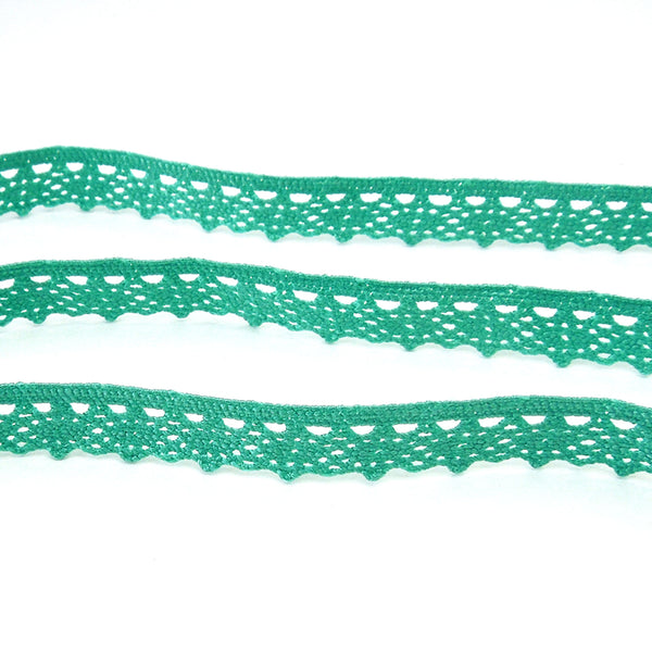 11mm Narrow Crocheted Lace - Green - Groves