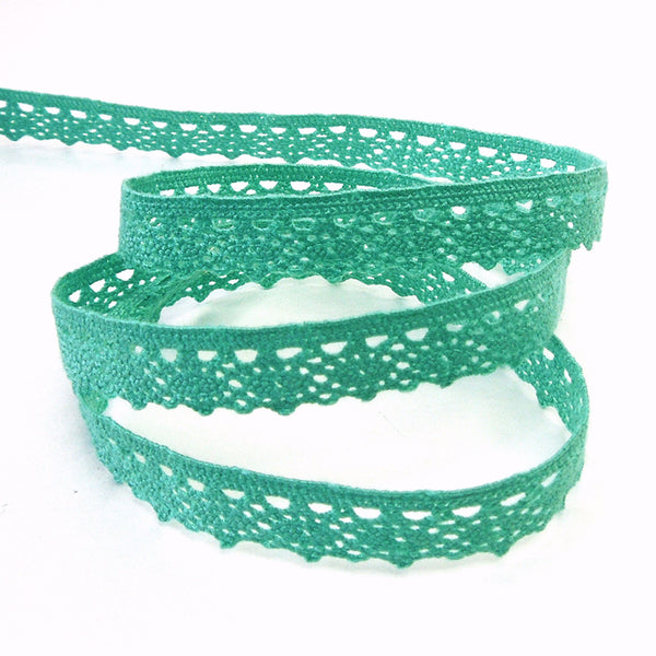 11mm Narrow Crocheted Lace - Green - Groves