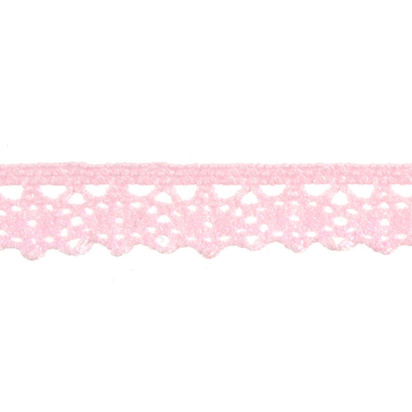 11mm Narrow Crocheted Lace - Pale Pink - Groves