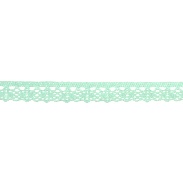 11mm Narrow Crocheted Lace - Pale Green - Groves