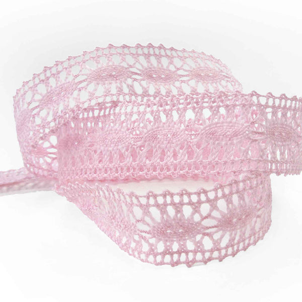 23mm Classic Crocheted Lace - Pale Pink - Groves