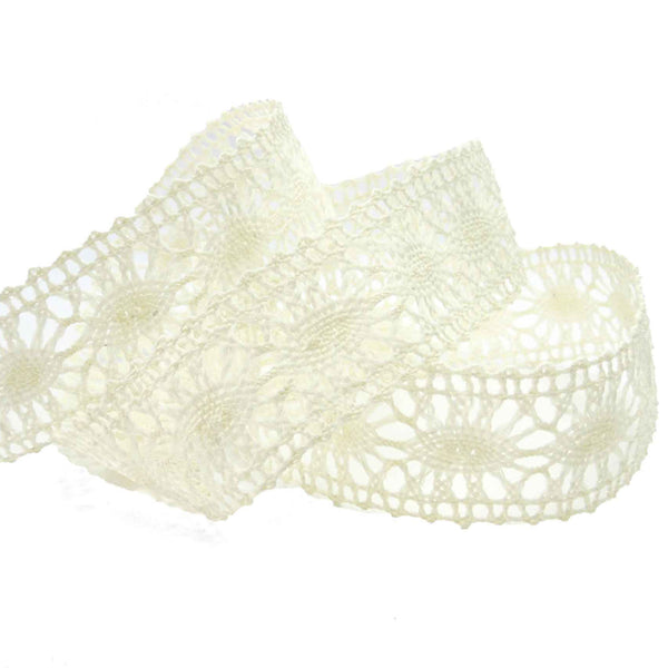 23mm Classic Crocheted Lace - Pale Yellow - Groves
