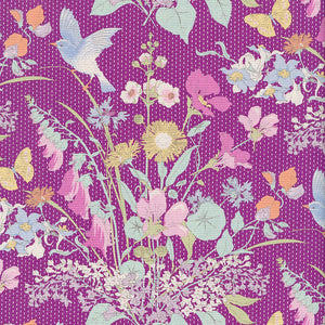Tilda Gardenlife Plum Cotton Fabric - Gardenlife Collection - TD100310
