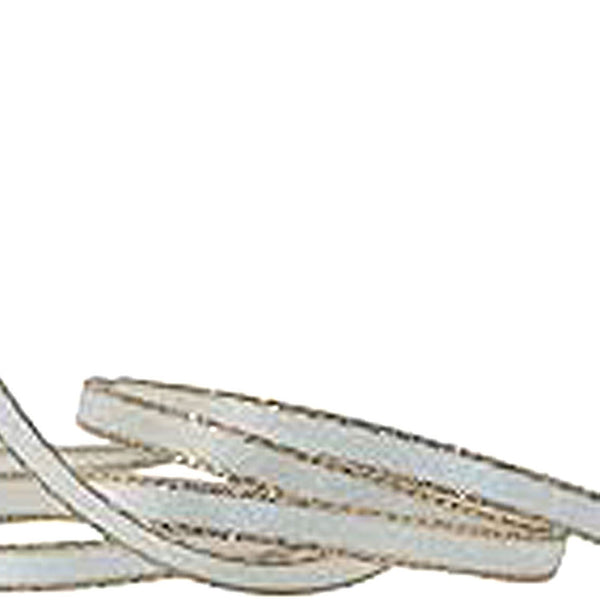 Gold Metallic Edge Satin Ribbon - Bridal White - Berisfords - 3mm