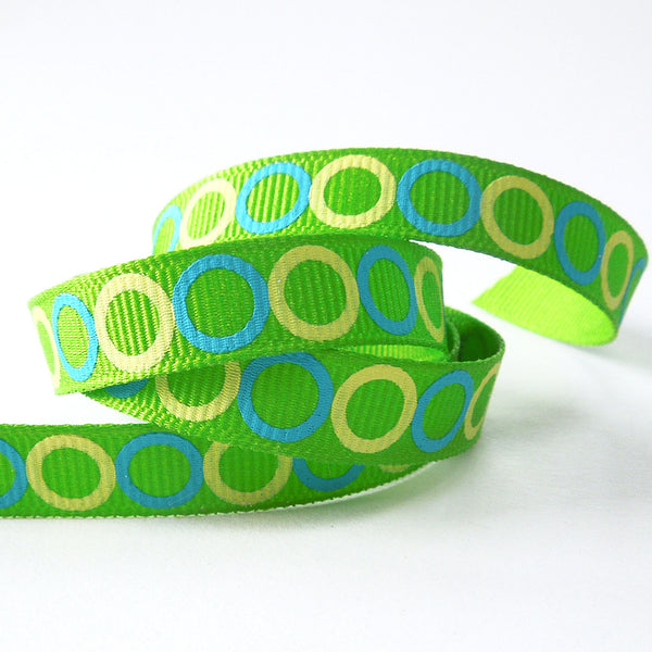 10mm Grosgrain Ribbon Collection - Green - Blue - 4 metres