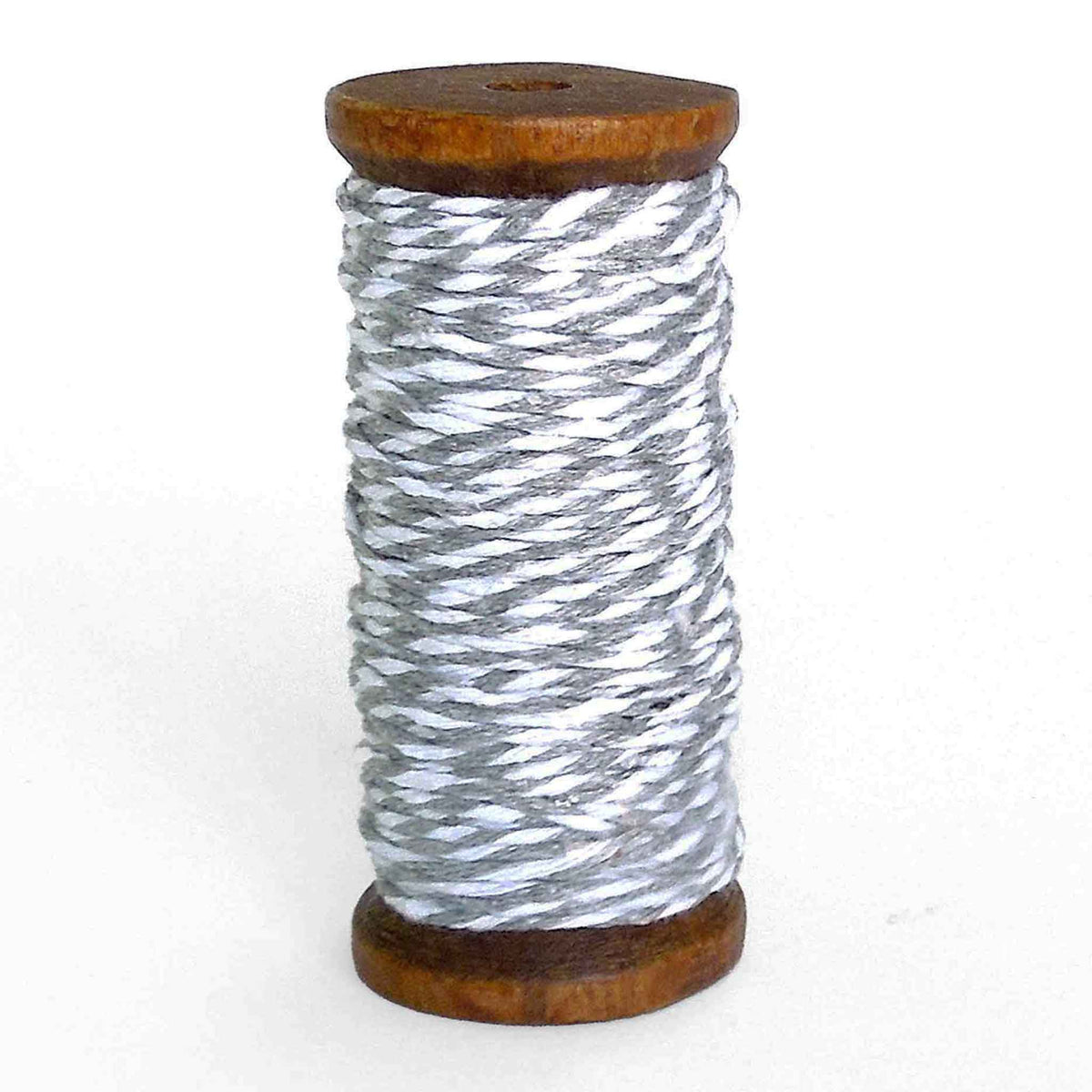 3mm Bakers Twine - Grey and White - Wooden Spool - 15 Metres – Fabric ...
