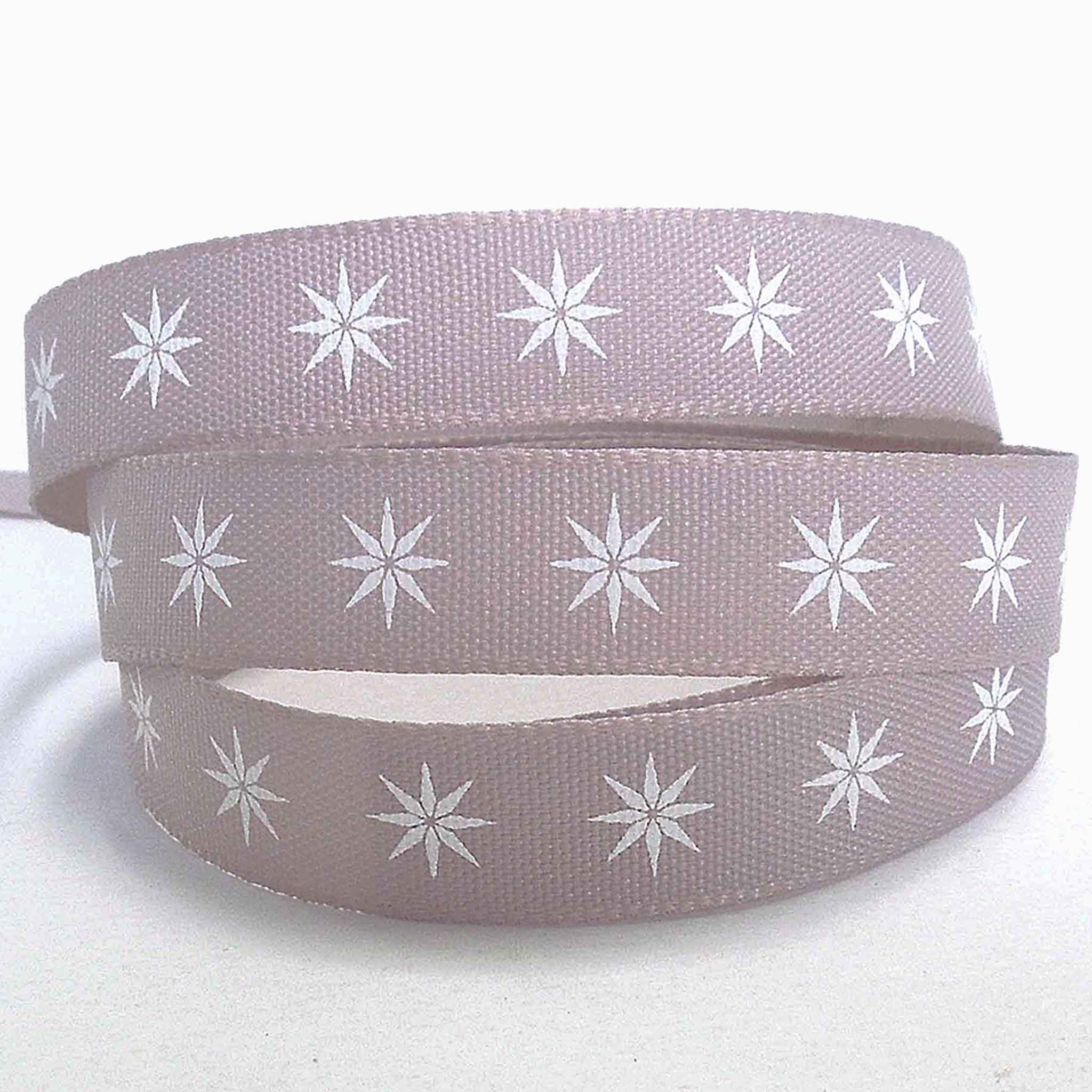 Scandi Star Ribbon - Grey - Berisfords - 12mm