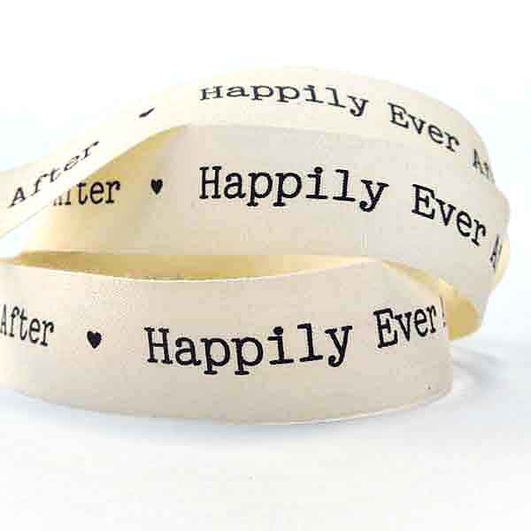 Wedding Ribbon Collection - Happily Ever After - Just Married - Cotton Ribbon