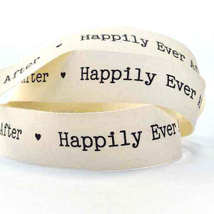 22mm Wedding - Happily Ever After - Cream Cotton Ribbon