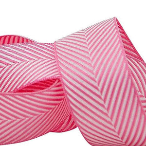 Herringbone Ribbon - Shocking Pink - Berisfords - 10mm - 16mm - 25mm
