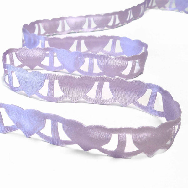 Linking Heart Ribbon - Helio - Lilac - Berisfords - 18mm