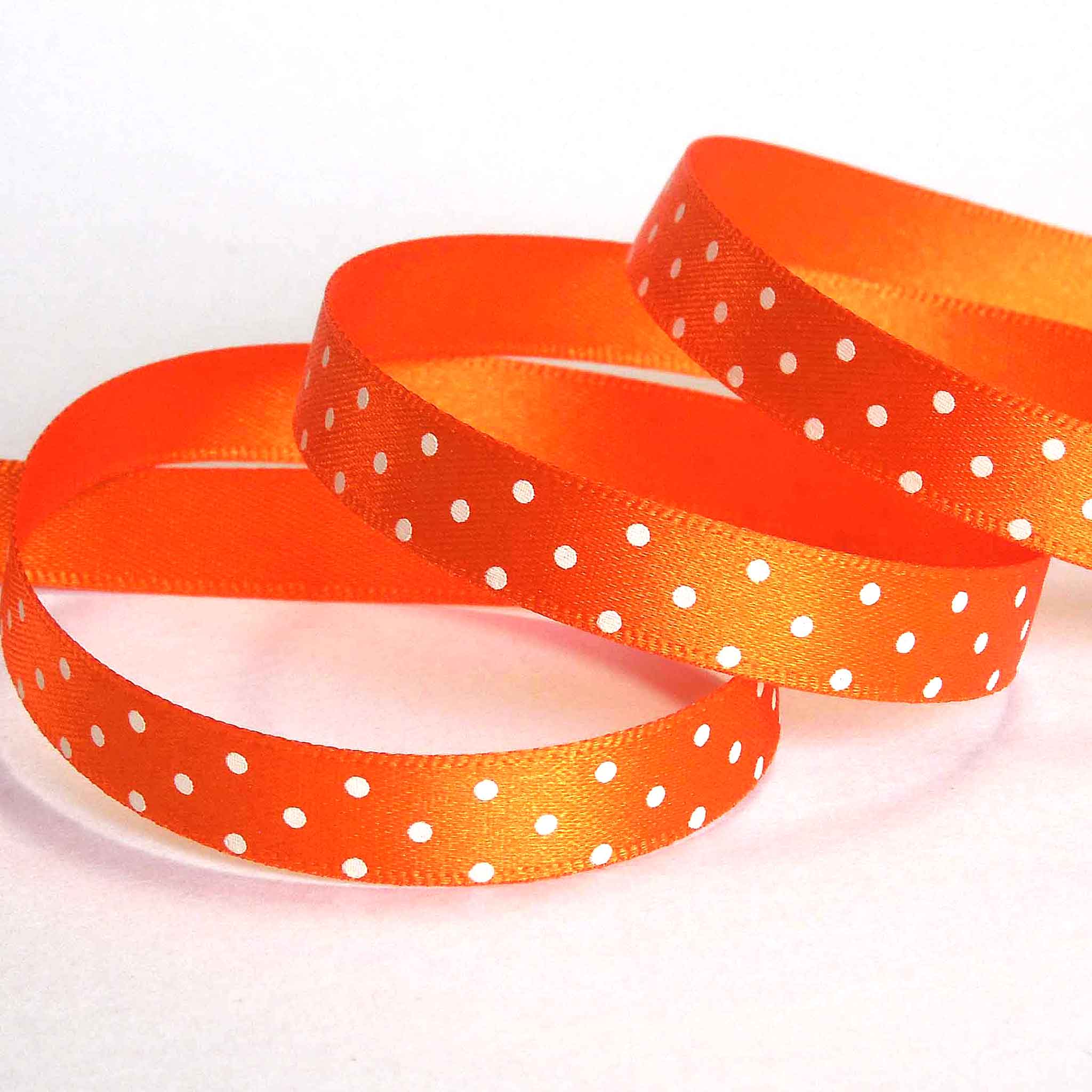 Micro Dot Ribbon - Orange - Berisfords - 10mm