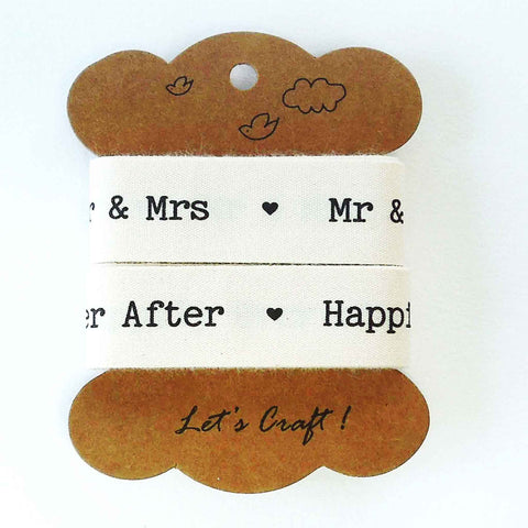 Wedding Ribbon Collection - Mr & Mrs - Happily Ever After - Cotton Ribbon