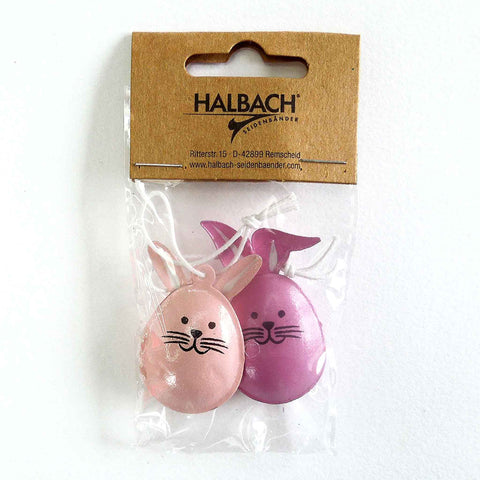 Pink Metal Rabbit Hanging Decorations - Pack of 2