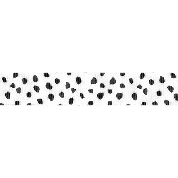 15mm Dalmation Spots Ribbon - White and Black - Berisfords