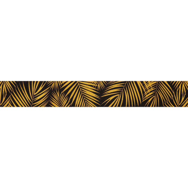 25mm Palm Leaf Ribbon - Old Gold and Black - Berisfords