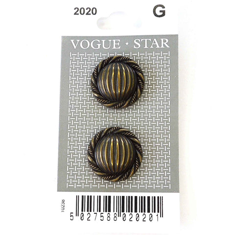 Vogue Star Buttons - Bronze - 20mm - Pack of 2 - VS2020