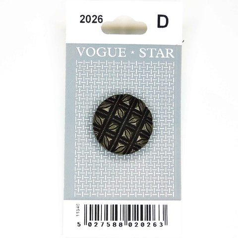 Vogue Star Buttons - Bronze Textured- 22mm - Pack of 1 - VS2026