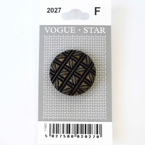 Vogue Star Buttons - Bronze Textured- 27mm - Pack of 1 - VS2027