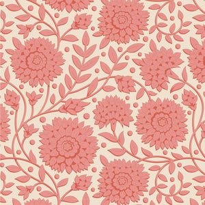 Tilda Aella Coral Cotton Fabric - Windy Days Collection - TD110029