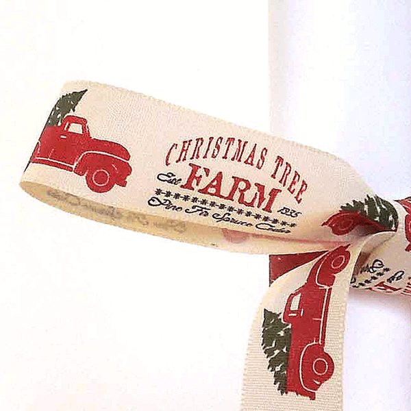 25mm Christmas Tree Farm Ribbon - Berisfords