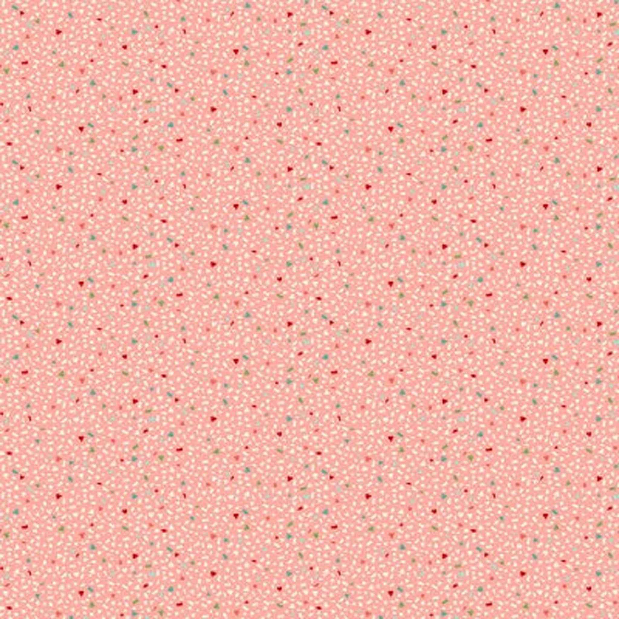 Sprinkles Ditsy Cotton Fabric - Pink - Makower 2514/P - Amelia Collection